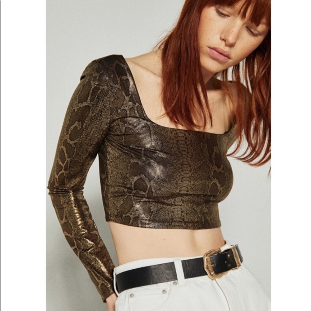 Metallic snake skin shirt